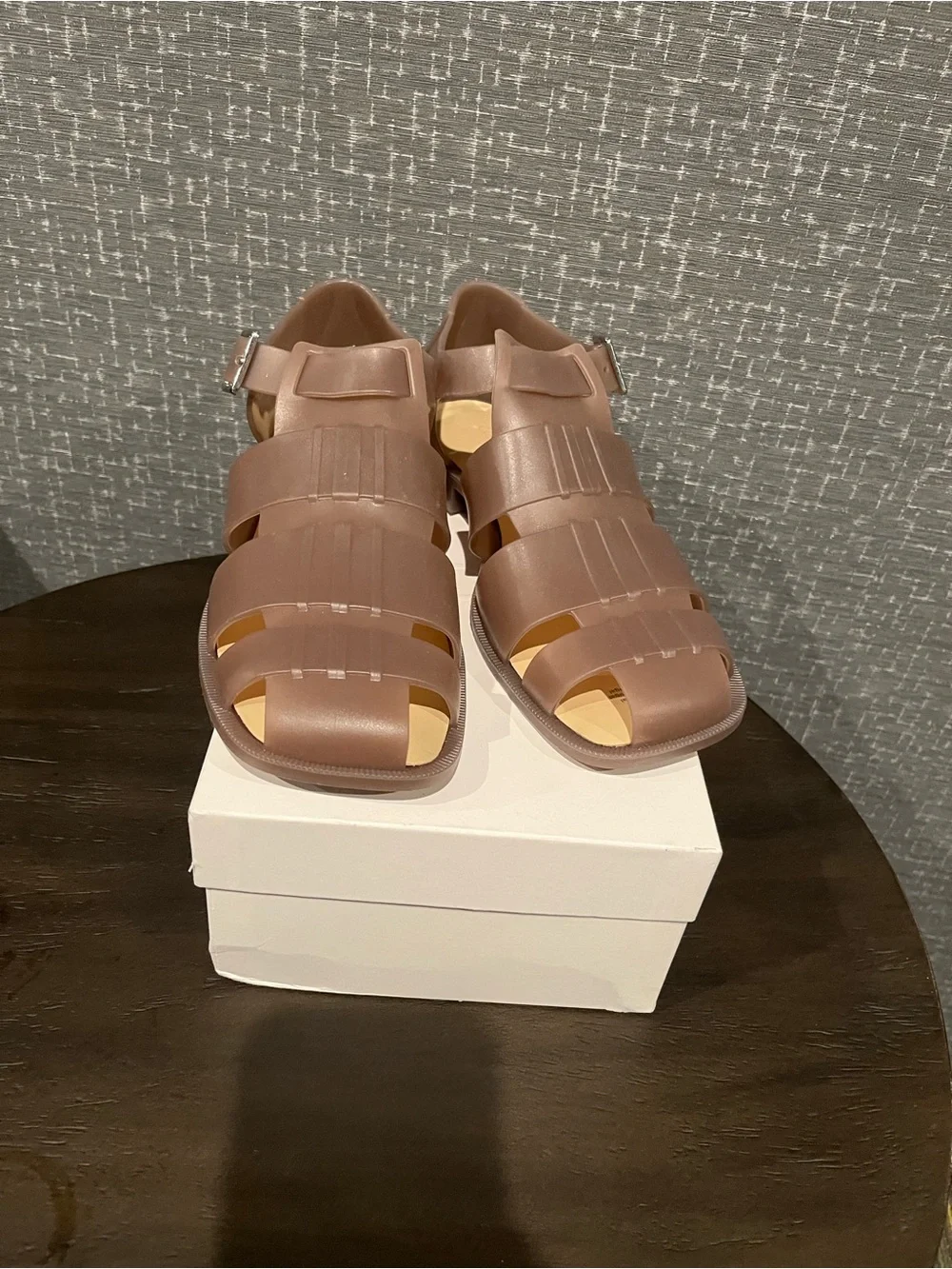 NIB COS JELLY FISHERMAN SANDALS Brown